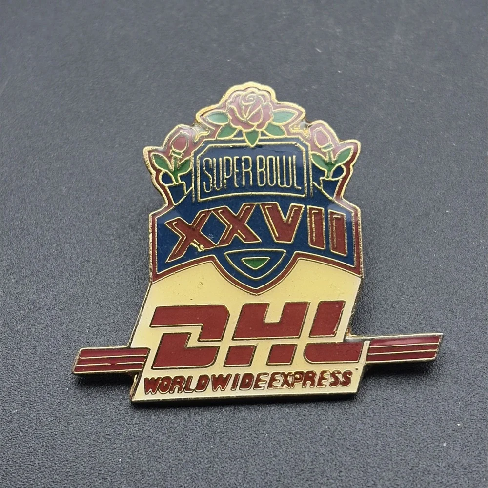 Super Bowl XXVII NFL Dallas Cowboys‎ Buffalo Bills DHL Express Lapel Hat Pin